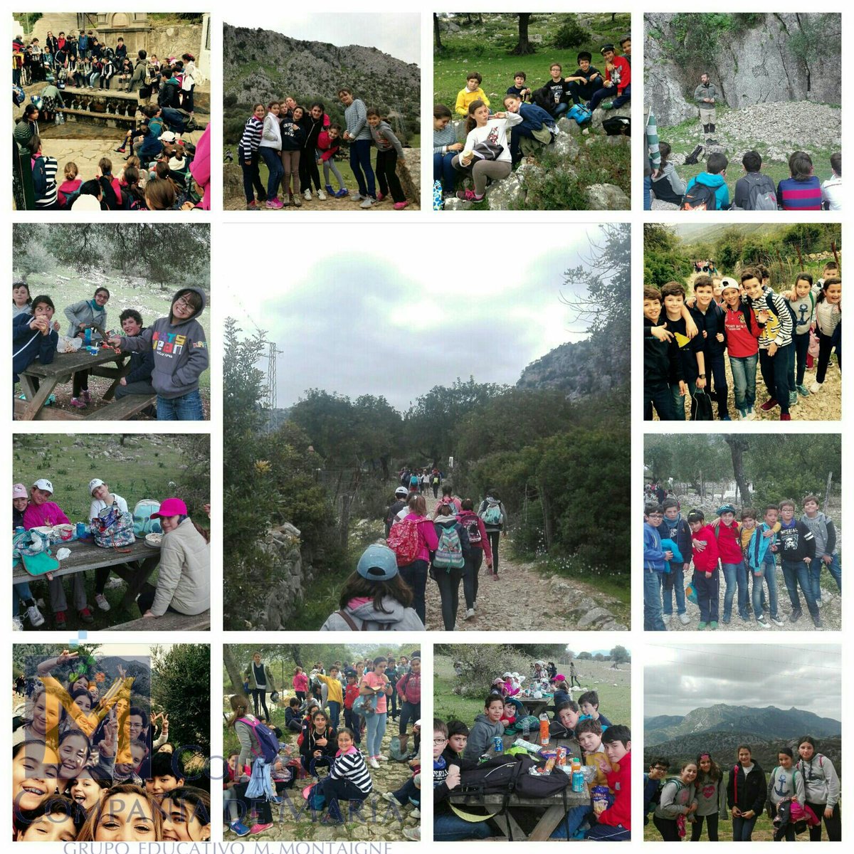 Los alumnos de 5° en la calzada romana de Ubrique