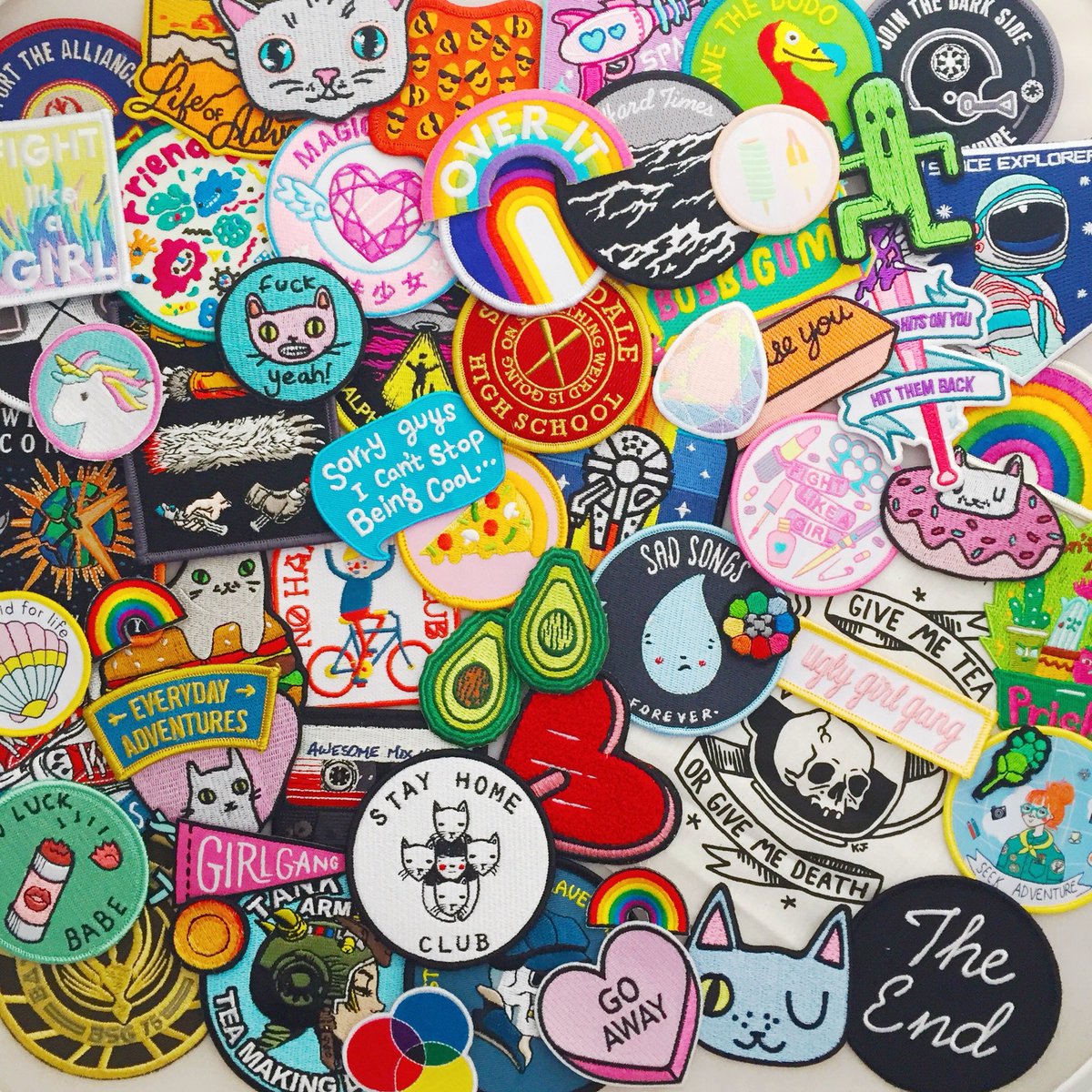 fairy_cakes's tweet image. Here's my patch collection because @TobyilikeCATS wanted to see it. #blametoby #patchaddiction