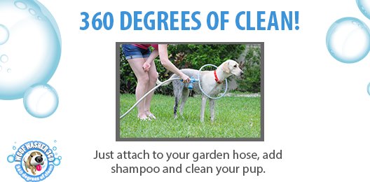 A clean #pup is easy with the #WoofWasher 360! woofwasher360.com