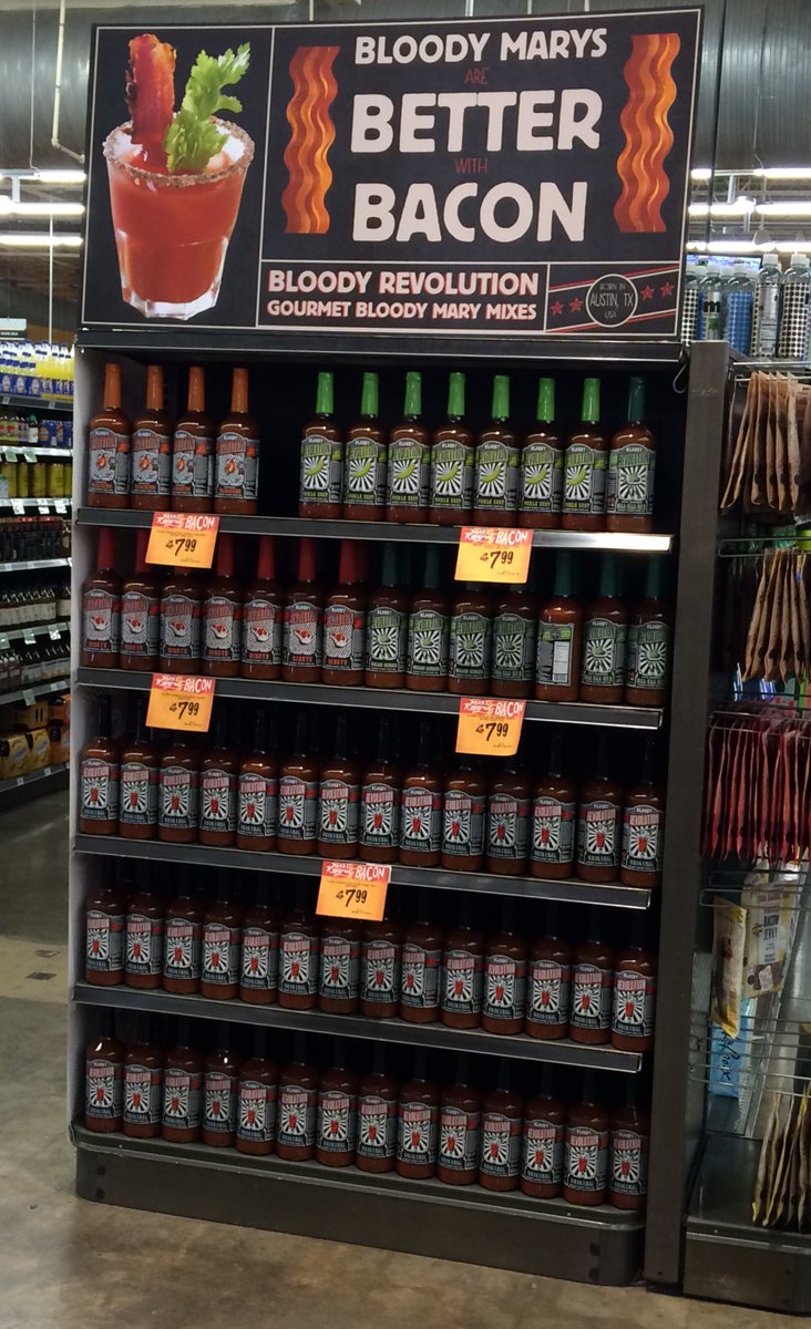 BloodyRevMix's tweet photo. BACON!!  A good bloody is the perfect garnish for a tasty piece of bacon!Thanks for including us @CentralMarket! https://t.co/CHz5TO4it5