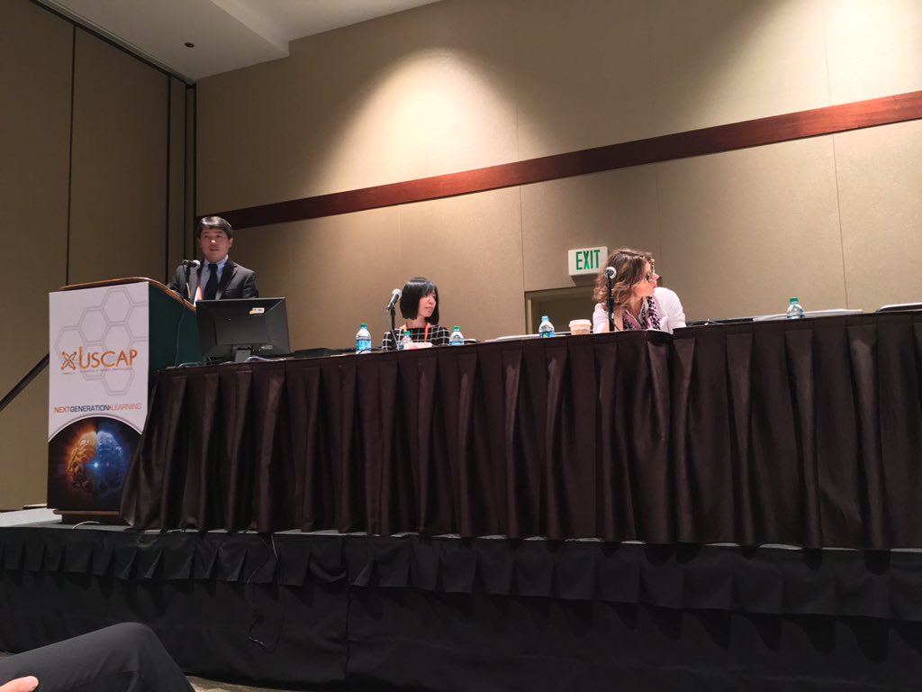 HenryTranMD's tweet photo. Leaving ambiguous melanocytic lesions to pros like fellow #OUPath alumnus Ray Guo #USCAP2016 #dermpath #MayoClinic https://t.co/JFDf2KIwJJ
