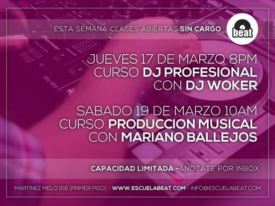 escuelabeat's tweet photo. Esta semana tenemos clases abiertas SIN CARGO para que vengas a conocer nuestros cursos! #dj #abletonlive https://t.co/KPKXfe4dtx