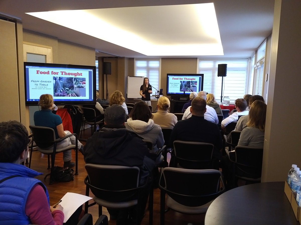 HansenOttawa's tweet photo. "Food for thought from garden to table" Lindsey Best from @HansenOttawa at @OttawaCancer  #healthyliving #learning https://t.co/glpQEfIrQB