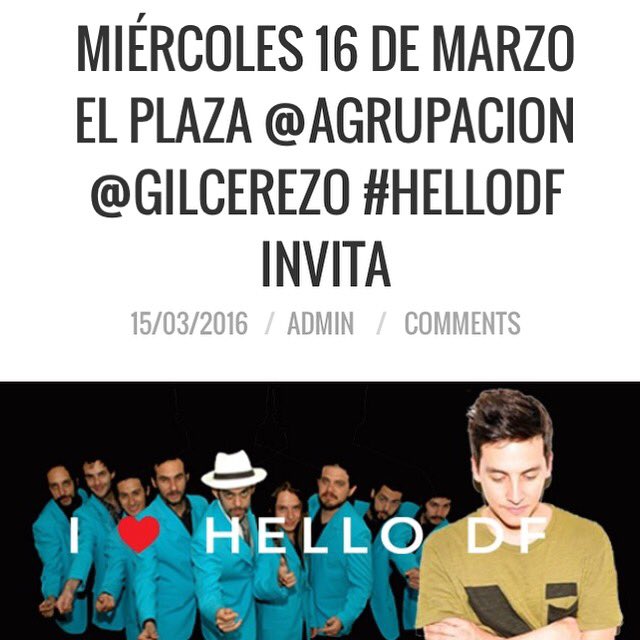 HelloDF's tweet photo. Gil Cerezo y Agrupación Cariño 16 de marzo El Plaza @agrupacion @gilcerezo #HelloDF invita https://t.co/duG8sfqyqj https://t.co/hFw7L8gIjy
