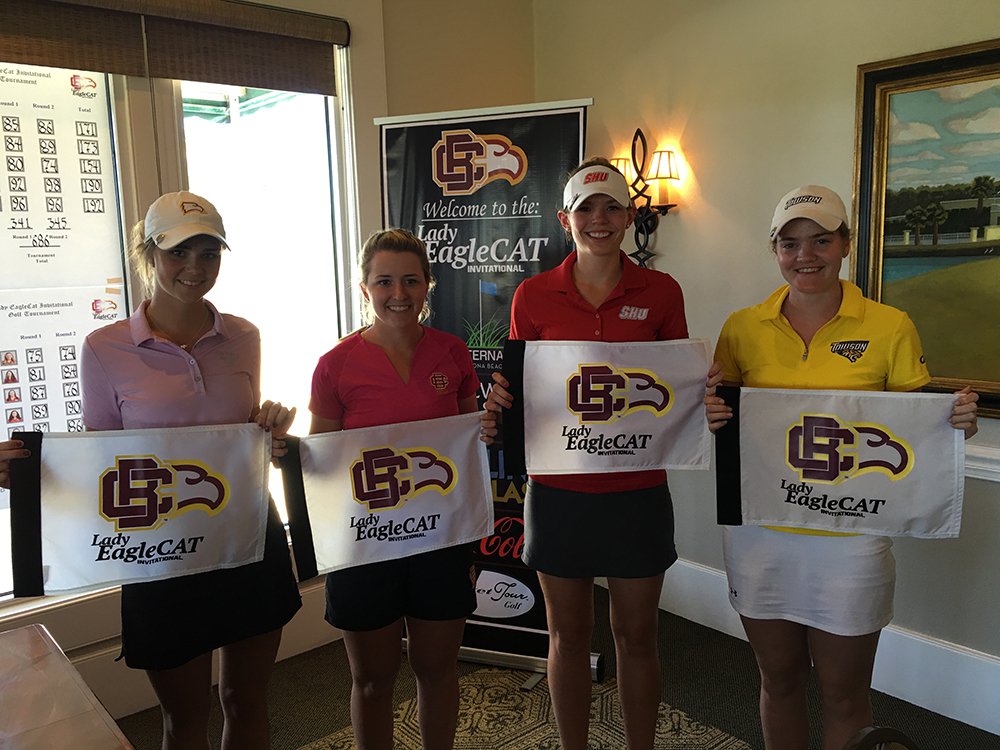 Towson_WGOLF's tweet photo. Here's some photos from today's award ceremony at the Lady EagleCat Classic where Towson finished 2nd. https://t.co/cw2niX1Gql