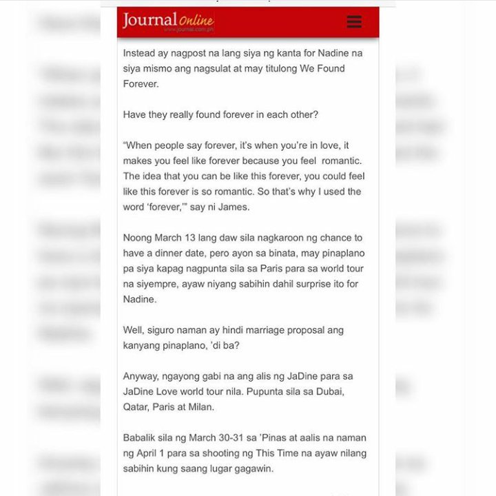 JaDine_Addicts's tweet photo. "James, ginawan ng kanta si Nadine"

Another headline na nakakakilig din. Kailan pa ba ako masasanay? Hahaha https://t.co/5ZmoePxRdx