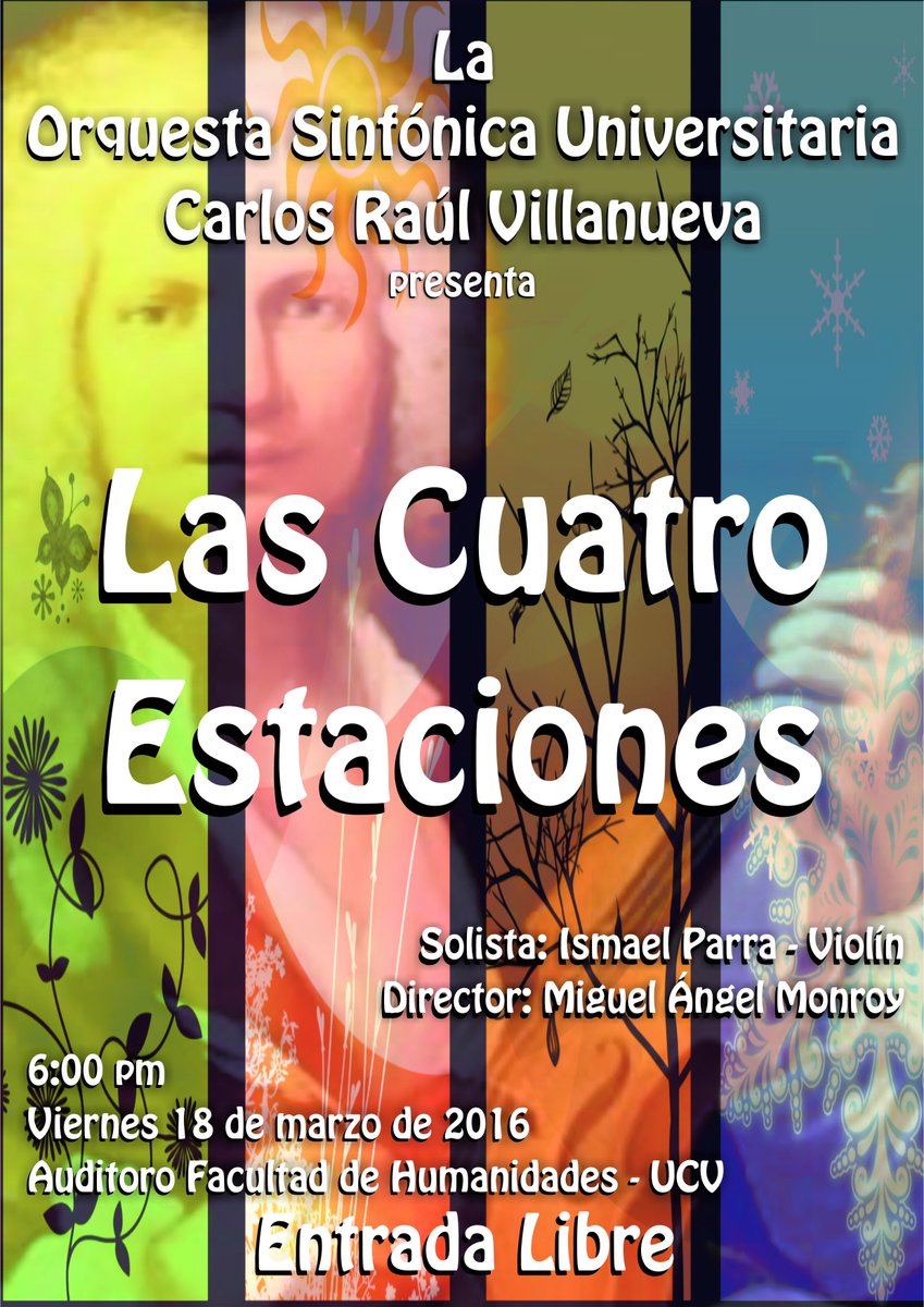 OrquestaUCV's tweet photo. @eluniweb @PatriciaAloy @SinfonicadeCcs @Uber_Dedalus @vzlasinfonica ¡No se lo pueden perder! Viernes a las 6:00pm https://t.co/WKpKNLHolS