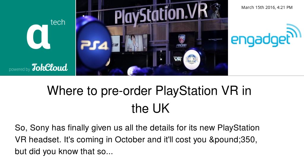 abstractTechTC's tweet image. engadget.com/2016/03/15/pla… by #
 #startups