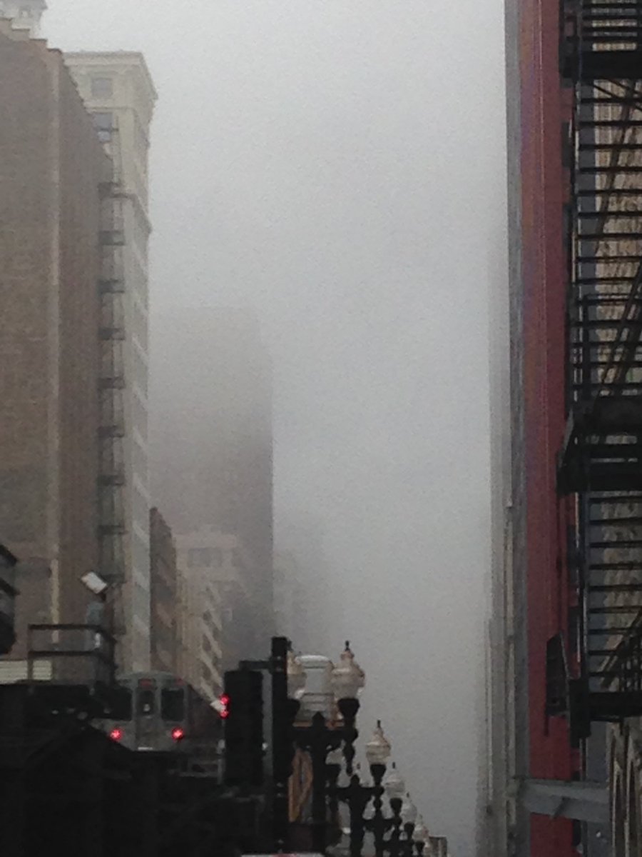 The fog just hanging around downtown Chicago today #waitingforsunshine