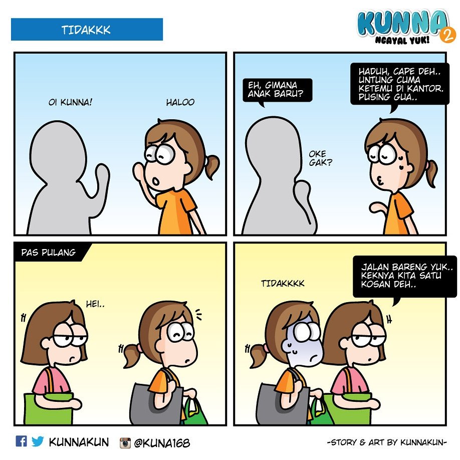 makin kunna mnghindar, makin dekat jaraknya #kunna #kunnakun #komikstrip #komikinajah #komikindonesia #rabu #design