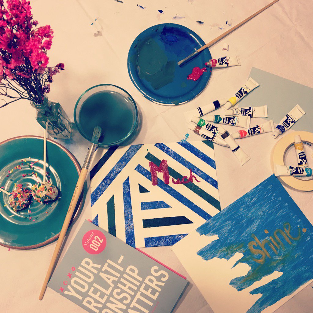 etleyB's tweet image. date night with G at home. cake pops + canvases! all diy. all messy. all needed. #much #shine #getdatebox