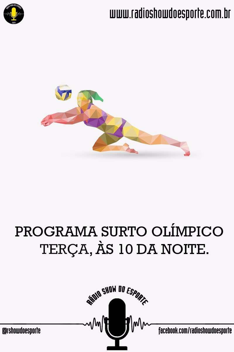 Vai começar o Programa <a href="/SurtoOlimpico/">Surto Olímpico</a>, com Felipe Andrade e <a href="/Regys_Silva/">Regys Silva</a>. Ouçam na <a href="/rshowdoesporte/">Rádio Show do Esporte</a>