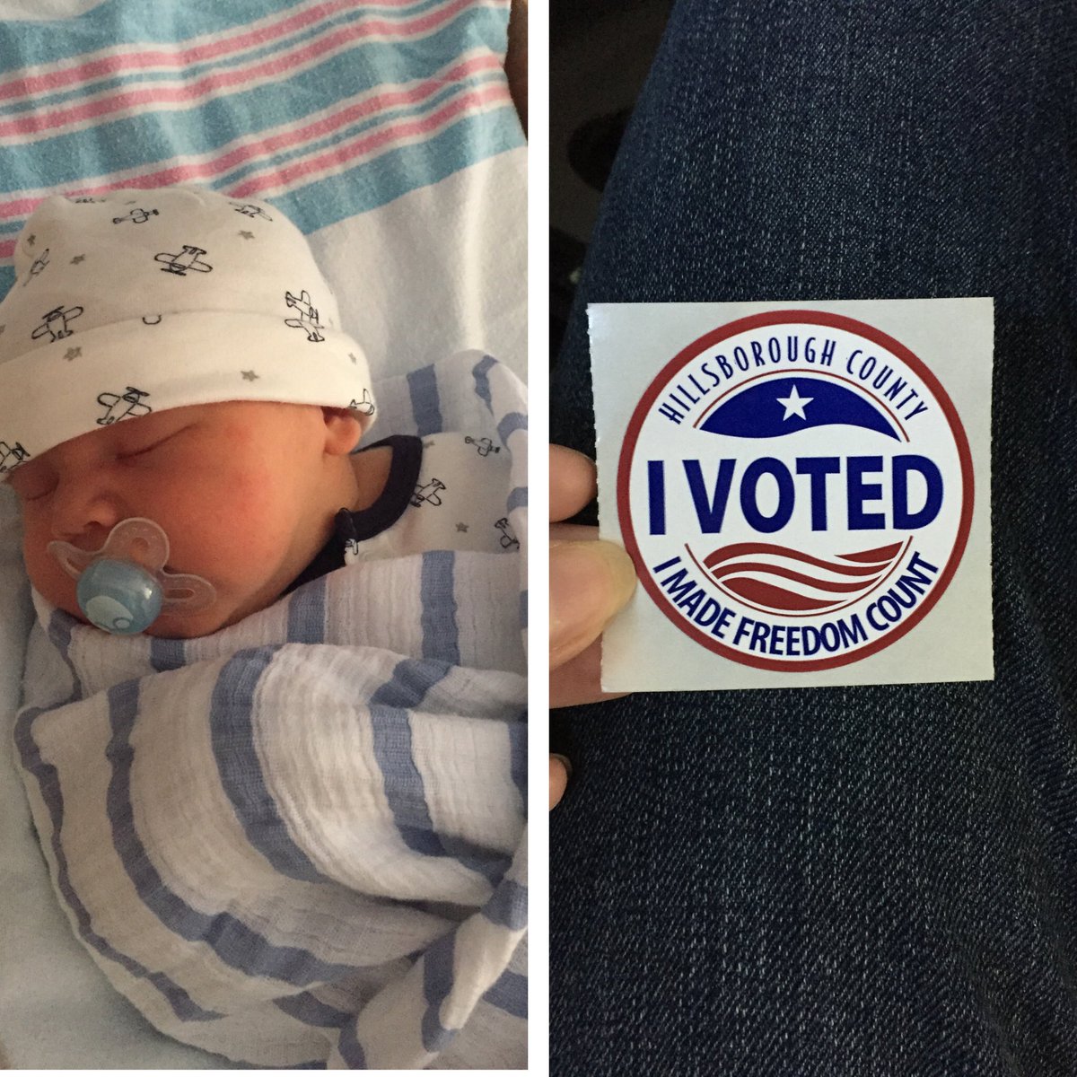 GovNickerson's tweet photo. My day: went to see my newest nephew then voted! #priorities #futurevoter #FloridaPrimary https://t.co/ZYnq8quEqF