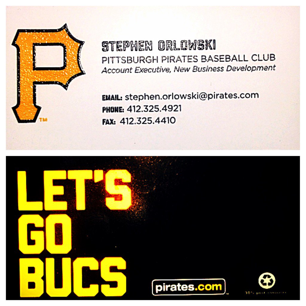 WVUSteveO's tweet photo. Got my new business cards today. #Lets #Go #Bucs #RTJR #Pittsburgh #Pirates https://t.co/0RTaDFRzKd