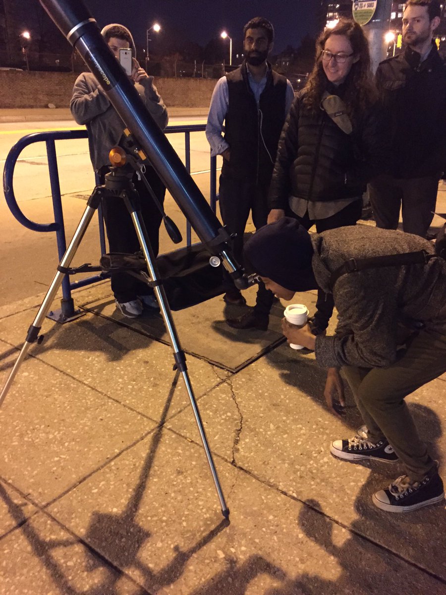 's tweet image. Thanks @motifxco for stopping by! Cultural Center is a hit. Stop by in the next 15 min to see #Jupiter + its moons!