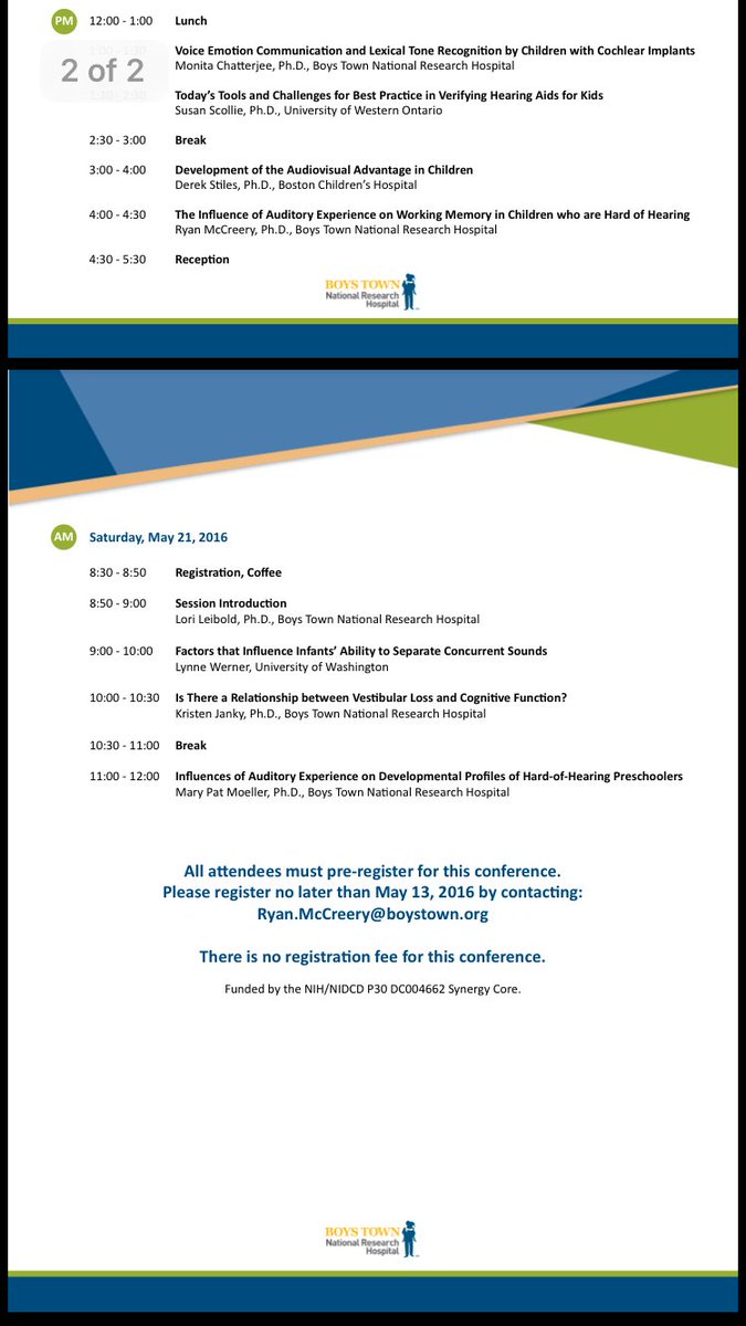 ryanwmccreery's tweet photo. Check out the agenda for our Auditory Development Conference! FREE registration! #AudPeeps #research #ADC16 https://t.co/jiXQbfbDaH