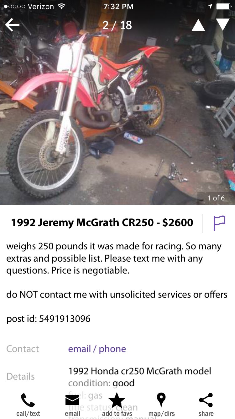 cr250 for sale craigslist