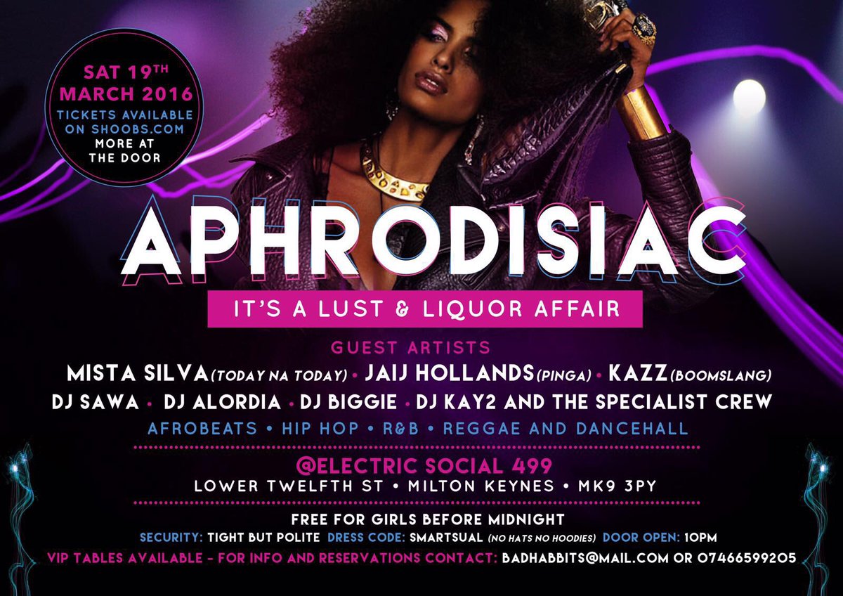 Who's coming to Aphrodisiac you ask....? #AphrodisiacMK #AphrodisiacMK she ain't gonna be there, I will though 🙌🏾😝