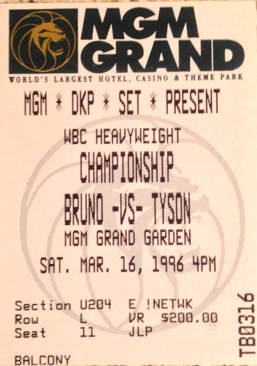 SidScoop's tweet photo. 20 years ago saw @MikeTyson v @frankbrunoboxer . In the MGM Grand it was nice to meet @JRidgeon &amp; @RogerBlack400 https://t.co/CcNcu4p9nZ