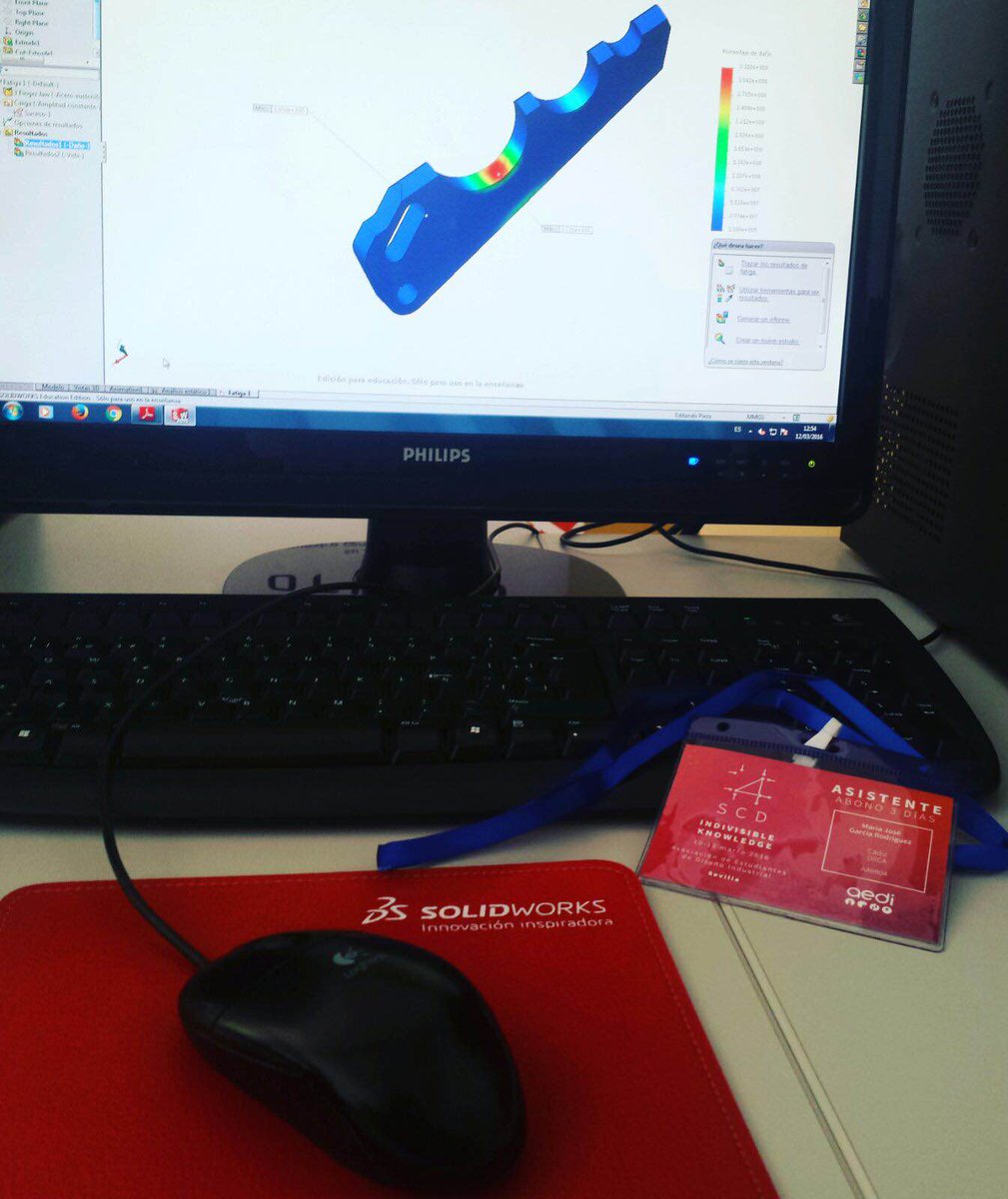 ORIGENCADCAMCAE's tweet photo. Nuestro técnico @Manferrub en el Workshop de @SOLIDWORKSESP Simulation de la #4SCD de @AEDISevilla el pasado sábado https://t.co/WBx9ZhLtyT