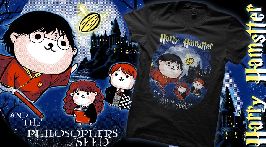AnaEuphy's tweet photo. Harry Hamstter! #hamster #harrypotter #hp #HogsmeadeHunt #Hogwarts #qwertee #romione https://t.co/g5ew2Fz4LY https://t.co/BRczKQfyCP