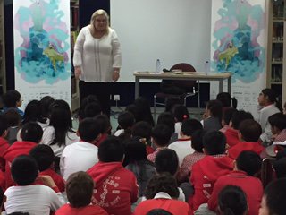 thescriptroad's tweet image. Marita Conlon-McKenna delighted the young readers at The International School