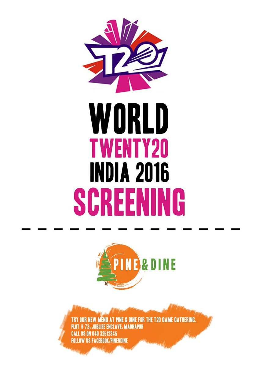 pinendine's tweet photo. watch #live #screening of #WorldT20 at #pinendine https://t.co/sJGfuqMl5S
