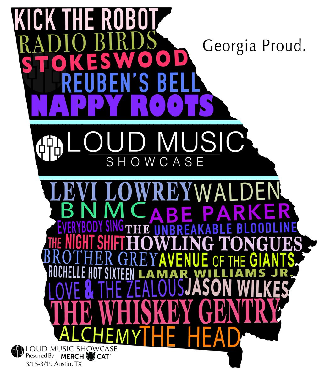 OHMYLOUD's tweet photo. 45+ Artists this year on the LOUD/@MERCH_CAT stage and over half call #Georgia home. #GEORGIAPROUD https://t.co/eHSgZNLiPv
