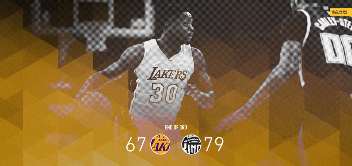 Lakers's tweet photo. Julius Randle (11 pts, 9 reb) is working on another double-double as we head to the fourth. https://t.co/zsOjBUKO9r