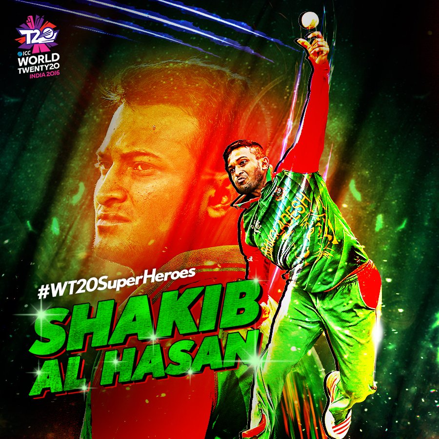 ICC's tweet photo. Will Wahab Riaz or Shakib Al Hasan be one of the #WT20superheroes as #BAN take on #PAK in the Super 10s today? https://t.co/s70IfoWgKx