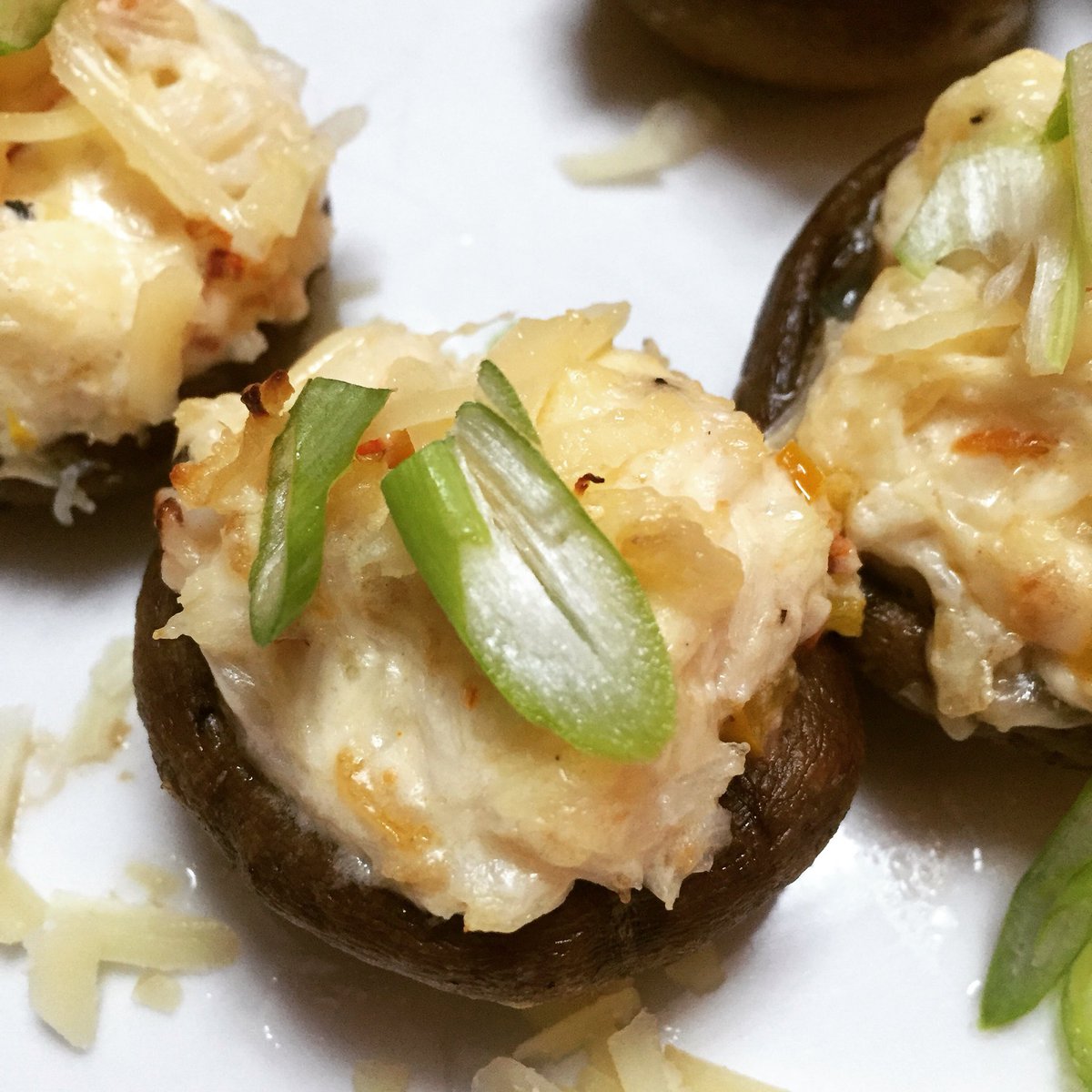 Crab Stuffed Mushrooms!  Brand new menu item!