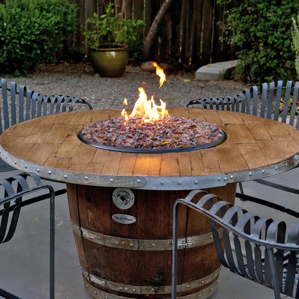 CaraMiaSG's tweet photo. Add charm and ambience to your outdoor patio with a #wine barrel fire pit table! 🍷🔥 #winelover https://t.co/OGc6qGxynE