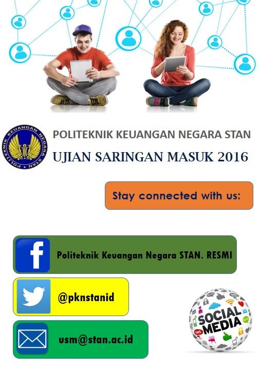 Berikut ini adalah media sosial yg dikelola oleh PKN STAN. Di luar daftar berikut, kami dapat pastikan TIDAK RESMI.