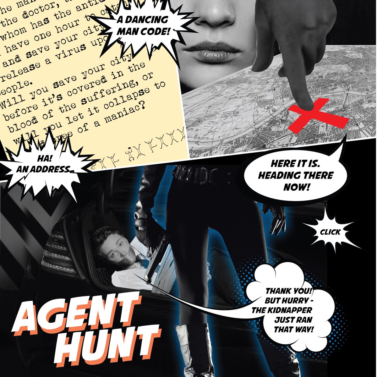 EscapeHuntHQ's tweet image. A dancing man code?! Of course! Agent Hunt saves the day, but wait…! #AgentHunt #escapehunt #IWD2016 #episode3