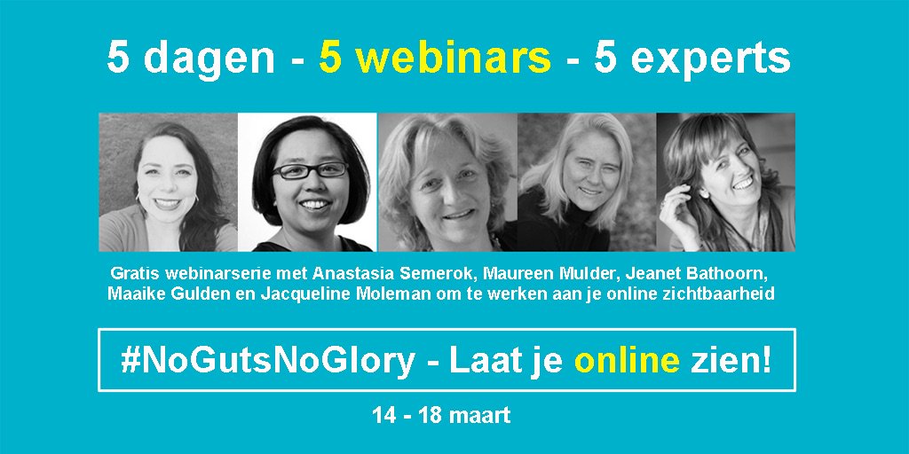 maaikegulden's tweet image. Vandaag om 10.00 uur vertelt @JeanetBathoorn alles over webinars. Gratis aanmelden bit.ly/online-zichtba…