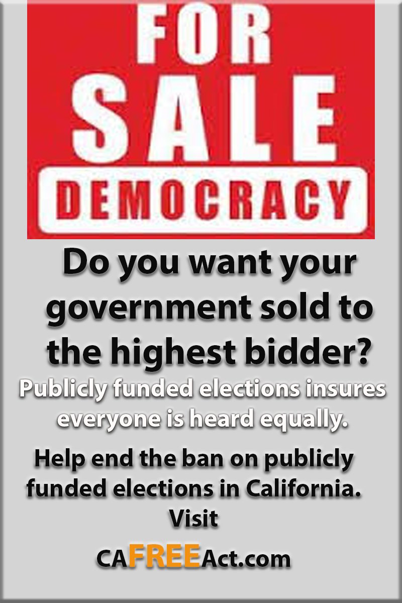 CAFreeAct's tweet photo. @TranquilMammoth Help Save Democracy In California https://t.co/desLGJ95tf  @moveon #publiclyfundedelections https://t.co/PKTLptaCHc