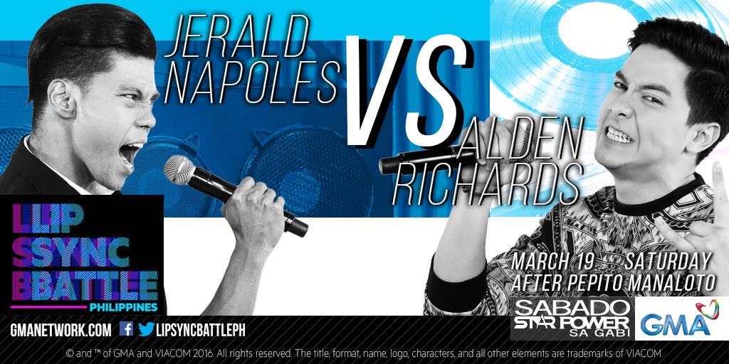 gmanetwork's tweet photo. This Saturday: @aldenrichards02 vs @IamJNapoles on #LipSyncBattlePh https://t.co/eSZEjcpTnJ