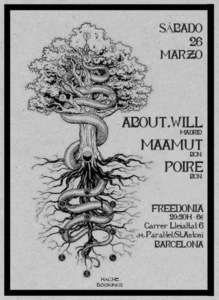 Este 26 de marzo estaremo en <a href="/acfreedonia/">Freedonia</a> (BCN) con <a href="/MAAMUTbcn/">MAAMUT</a> y @POIREband muchas ganas de volver y veros a todos.