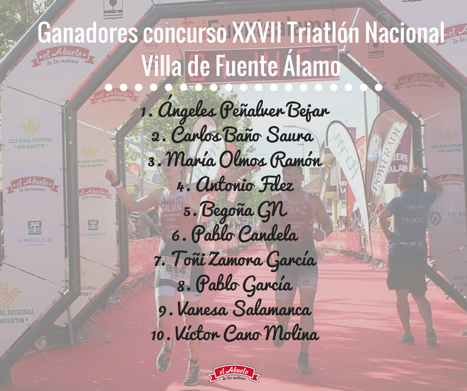 Meloneselabuelo's tweet photo. ¿Eres TÚ uno de los ganadores de nuestro concurso para el XXVII Triatlón de @trifuentealamo https://t.co/rSE1DtIS6j https://t.co/ExDawOVpOM