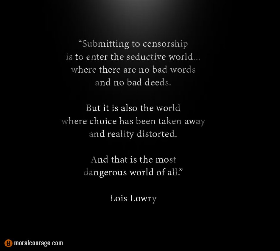 MoralCourage's tweet photo. Submitting to censorship is seductive. #BeMoralCourage #OffendYourself https://t.co/0hAcP6TBsm