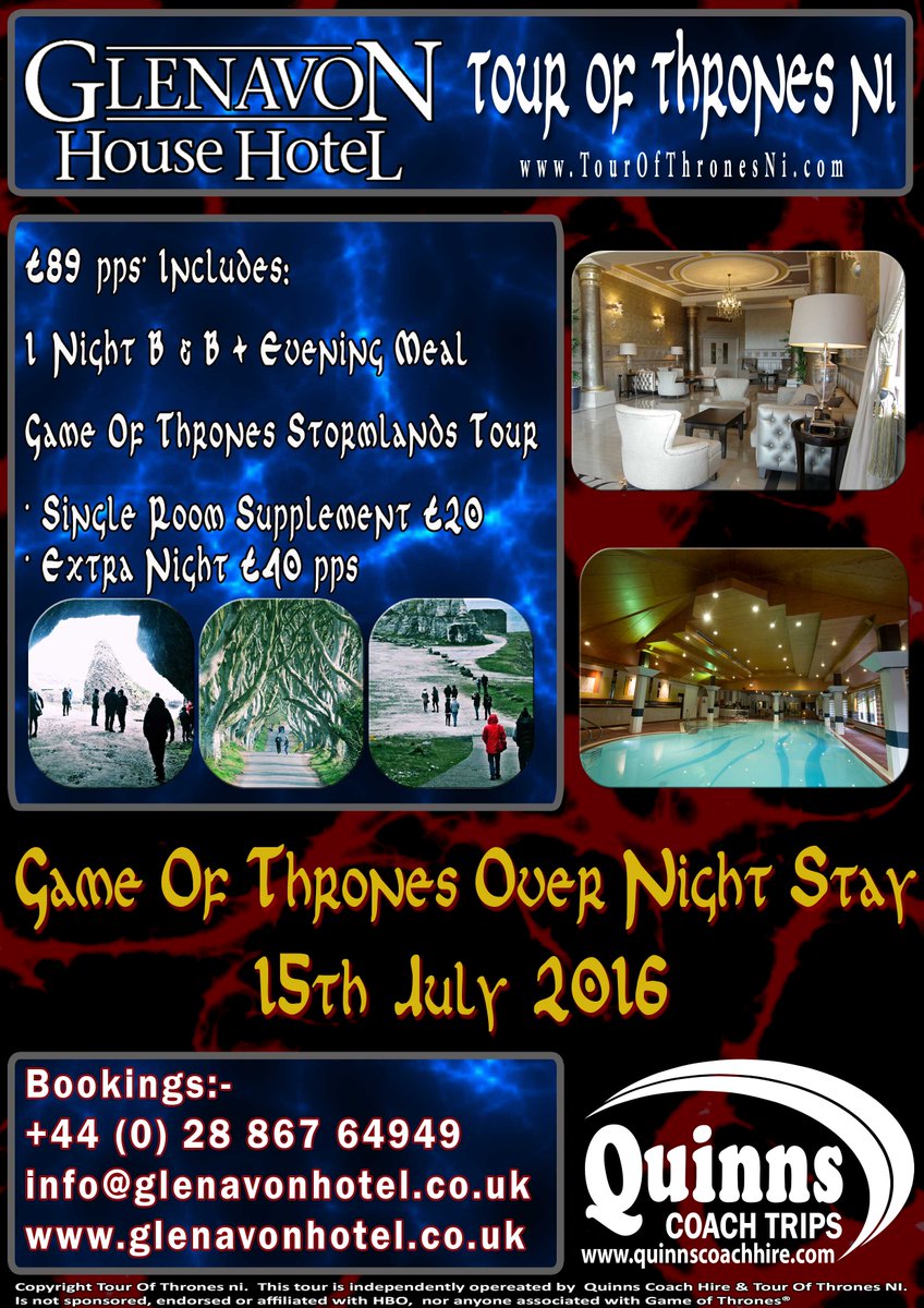 #GameOfThrones Tour (@tourofthrones) on Twitter photo #Thronies #GameofThrones Overnight Stay at <a href="/glenavonhotel52/">Glenavon Hotel</a> with Game of Thrones Tour <a href="/TourismIreland/">Tourism Ireland</a> <a href="/DiscoverNI/">Northern Ireland</a> #Thronies #GameofThrones Overnight Stay at <a href="/glenavonhotel52/">Glenavon Hotel</a> with Game of Thrones Tour <a href="/TourismIreland/">Tourism Ireland</a> <a href="/DiscoverNI/">Northern Ireland</a>