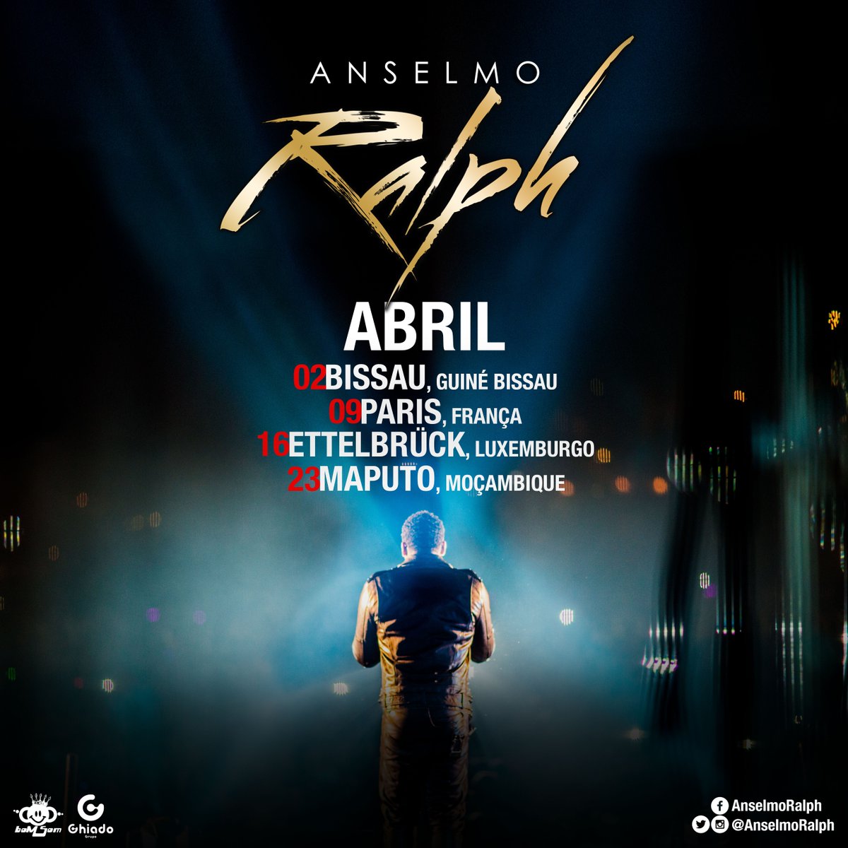 Aqui estão os meus próximos quatro shows já no mês de Abril!! 
Comecem a aquecer... 😉
#DeusNoComando