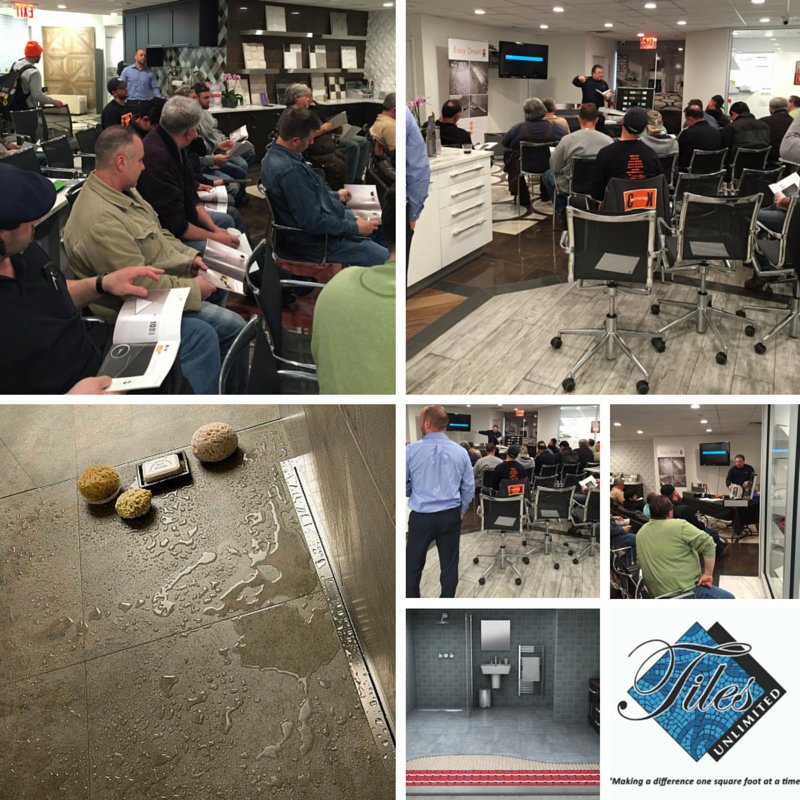 TilesUnlimited's tweet photo. Great #TilesUnlimited Academy event last night for our contractor clients featuring @Warmup_NAmerica &amp; @easydrain https://t.co/BnsdcNjuWm