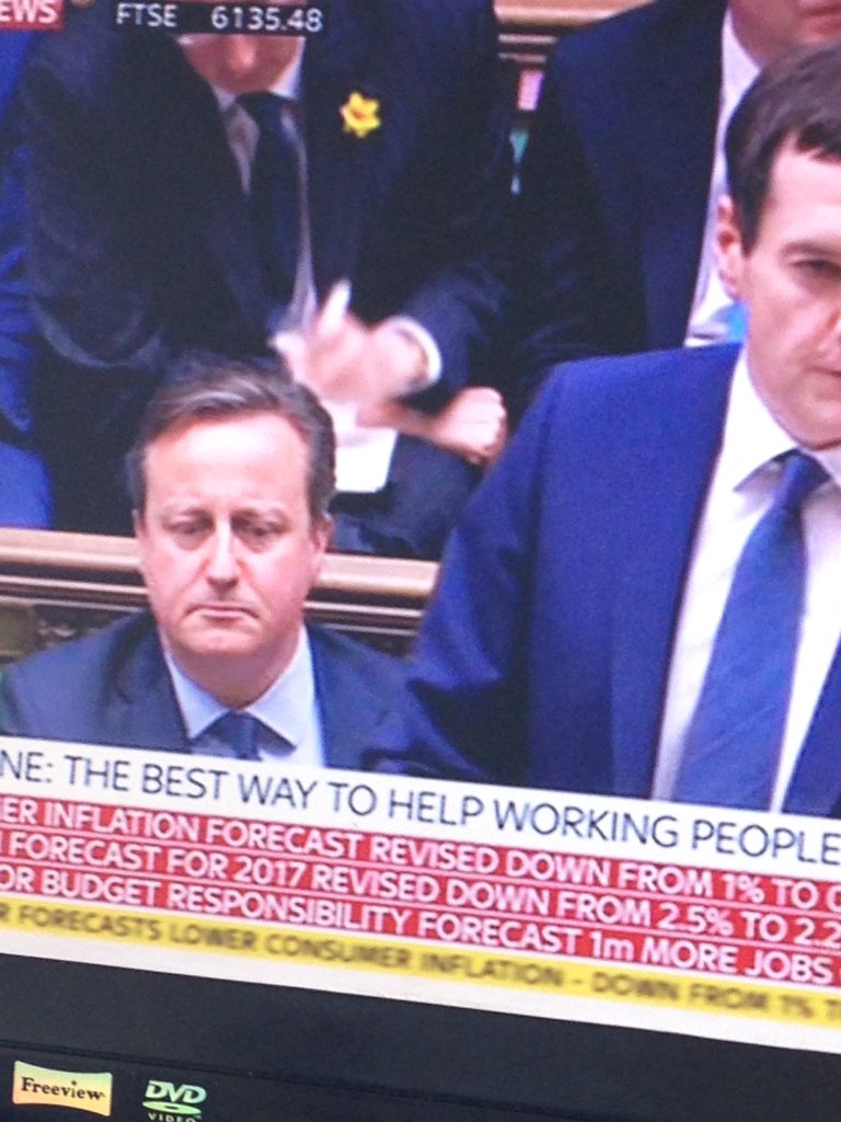 KarenDanczuk's tweet photo. The PM's face says it all about this #bugdet2016 KD https://t.co/GpmLO1TC8E