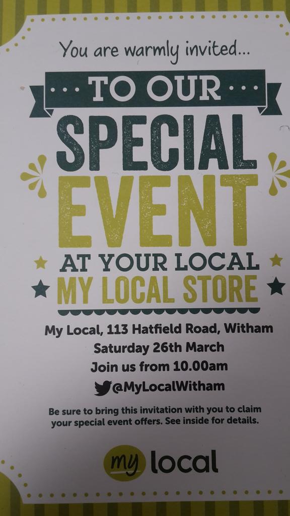 MyLocalWitham's tweet photo. Come join us and help support local charities. It will be a great start to your easter weekend.  @PaulalanDennis https://t.co/6R0AufENyN
