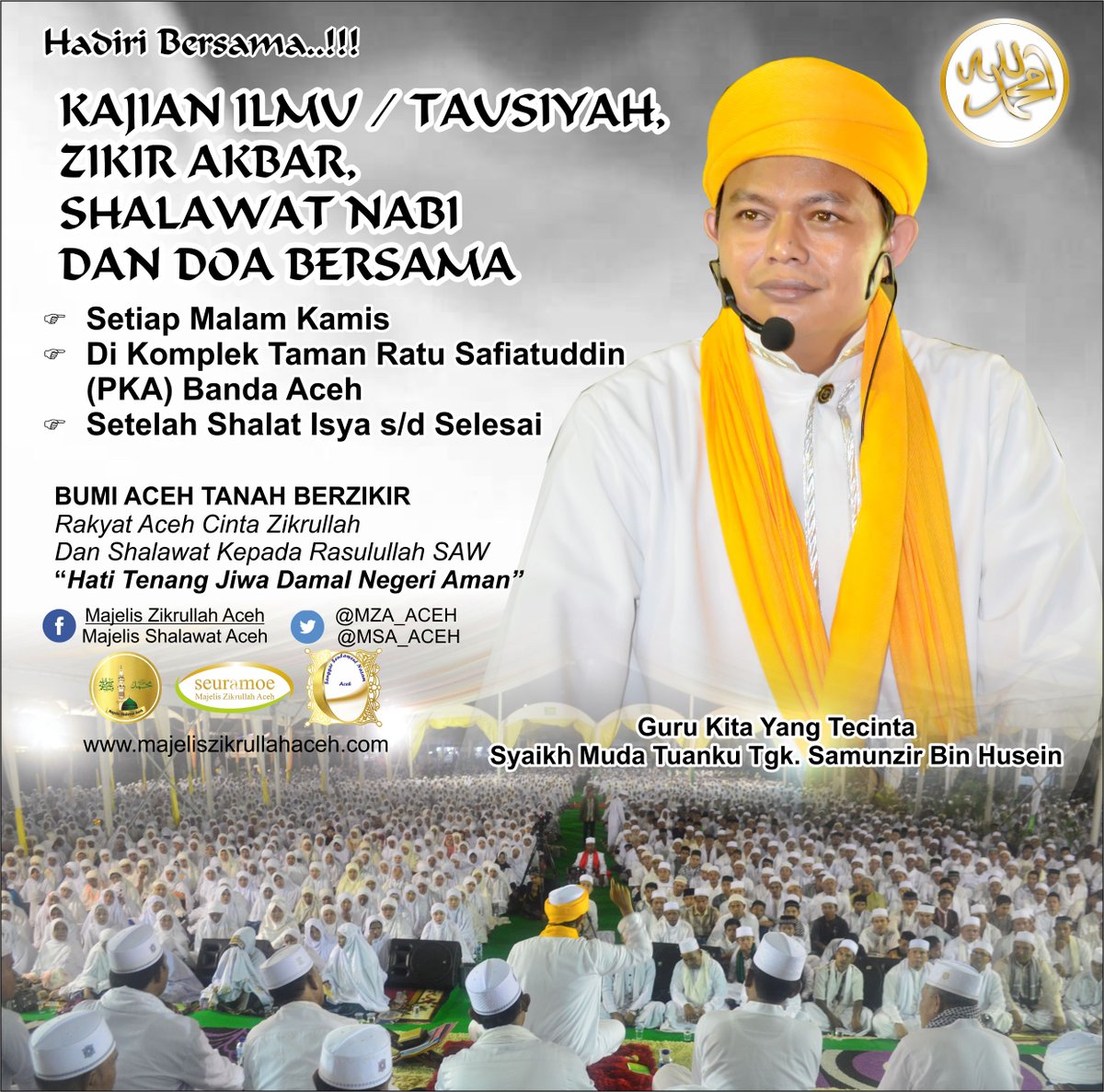MZA_ACEH's tweet photo. Come &amp; Follow Zikir Akbar Di PKA Banda Aceh
#syaikhmuda #zikiraceh #news #bbc #aceh #zikir #pray https://t.co/lv12G7ZTn1