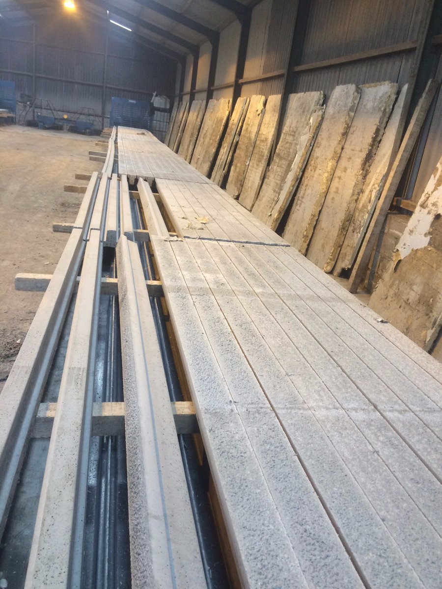 TotalConcrete's tweet photo. A fresh set of #TBeams just out of the heated beds for an order in #Telford where a new office block is being built https://t.co/ao1kHx69Qj