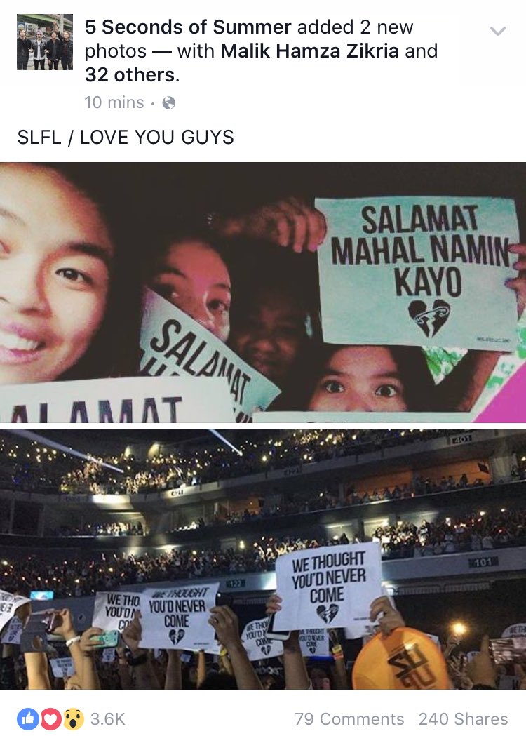 5SOSPHOfficial's tweet image. 5SOS just posted this on Facebook! #Project5SOSPH #SLFLManila