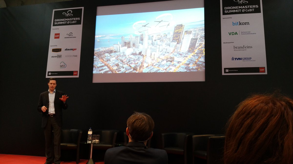 DroneTracker's tweet image. Lukas from @skycart at #dronemasters @cebit about instant deliveries with autonomously flying drones