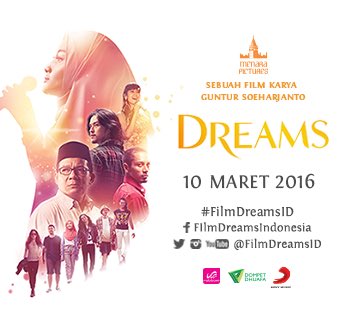 Temukan semangat dlm meraih mimpi. Yuk Sahabat nonton <a href="/FilmDreamsID/">Film Dreams ID</a> sdh tayang di bioskop lho :)